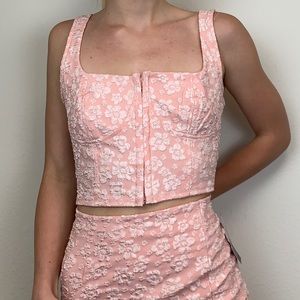 NWT Women’s Floral Corset Tank Top in Light Pink - Wild Fable